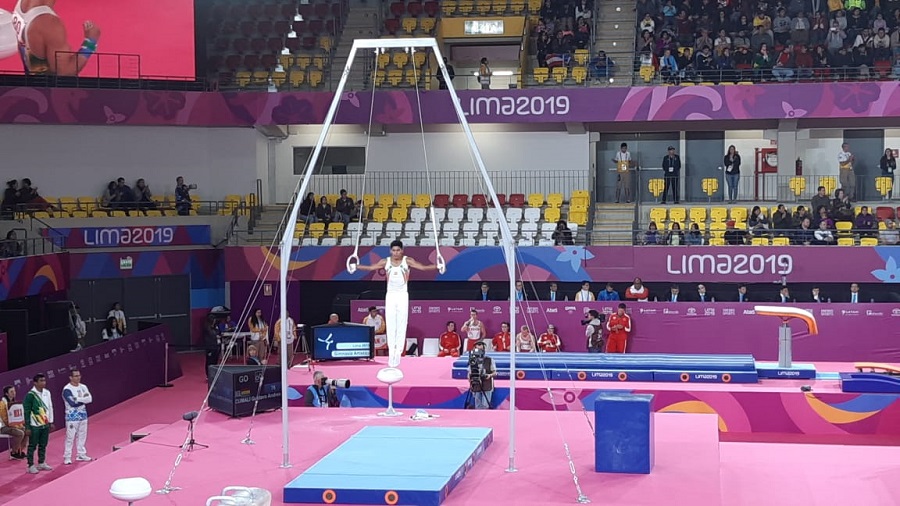 Gimnasta y cadete militar, Gustavo Cumali representó a Bolivia en Lima 2019